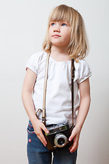 Image showing Little girl with camera