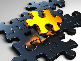 Image showing golden jigsaw