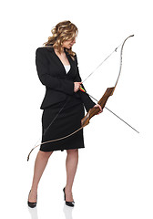 Image showing businesswoman with bow