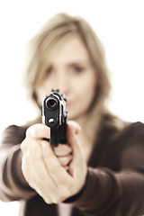 Image showing woman with gun