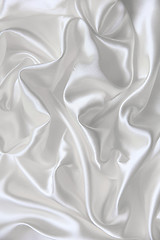 Image showing Smooth elegant white silk can use as wedding background 