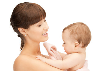 Image showing happy mother with adorable baby