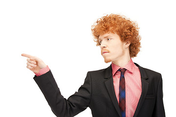 Image showing businessman pointing his finger