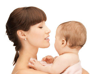 Image showing happy mother with adorable baby