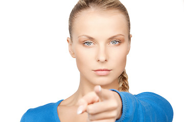 Image showing businesswoman pointing her finger