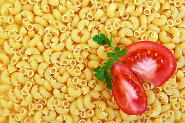 Image showing Pasta with tomato and parsley