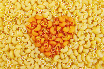 Image showing Pasta yellow with an orange heart in the middle