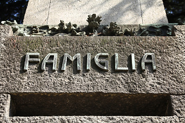 Image showing Family grave