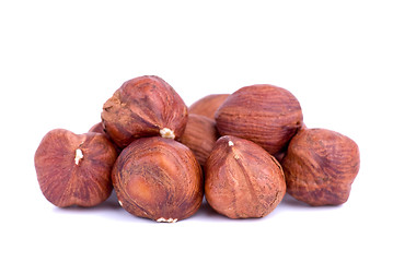 Image showing Close-up shot of some hazelnuts