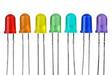 Image showing Seven LEDs of different colour