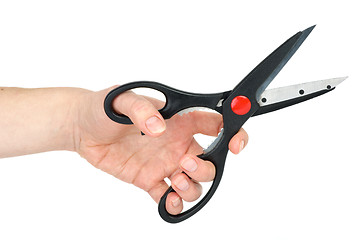 Image showing Hand with scissors