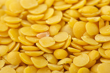 Image showing Yellow split lentils closeup