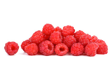 Image showing Small pile of raspberries