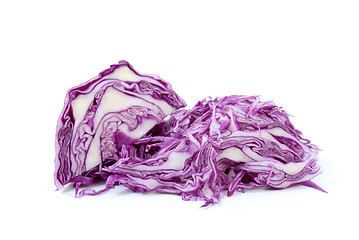 Image showing Sliced violet cabbage and piece