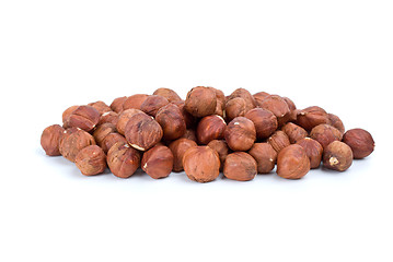 Image showing Small pile of hazelnuts