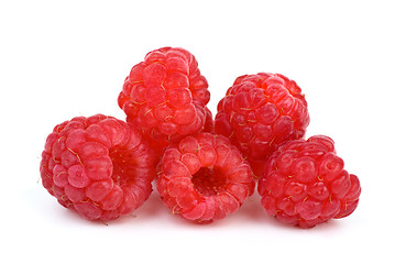 Image showing Some ripe raspberries