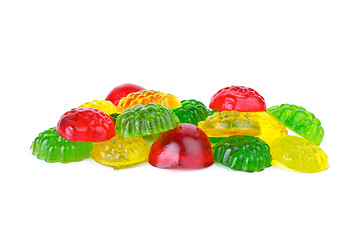 Image showing Some different colored fruit jellies