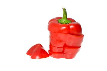 Image showing Sliced red sweet pepper