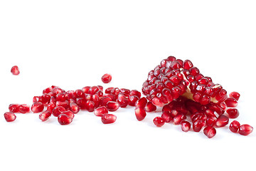 Image showing Piece of pomegranate and some berries