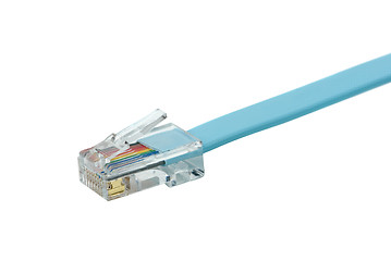 Image showing Blue patchkord with RJ45 connector