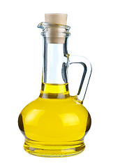 Image showing Small decanter with olive oil