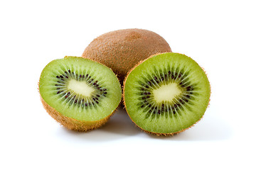 Image showing Whole kiwi and slices