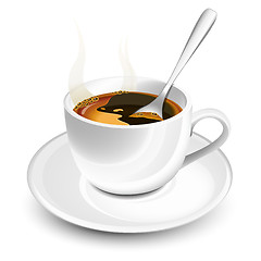 Image showing Cup of hot coffee