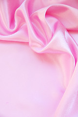 Image showing Smooth elegant pink silk as background 