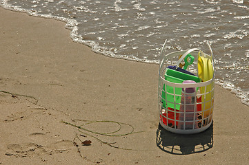 Image showing Beach Toys Deserted