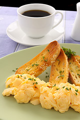 Image showing Scrambled Eggs And Coffee