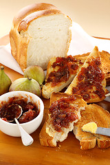 Image showing Rustic Fig Jam And Bread