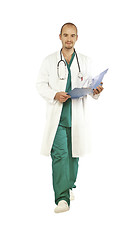 Image showing walking doctor on white