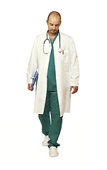 Image showing walking doctor on white