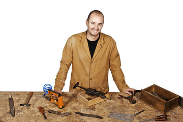 Image showing confident craftsman at work