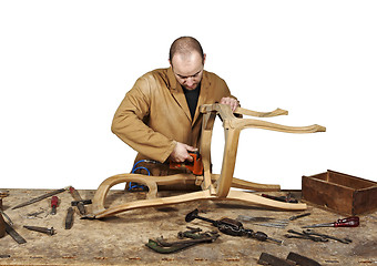 Image showing manual worker on white