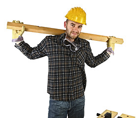 Image showing young carpenter rest