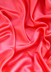 Image showing Smooth Red Silk as background 