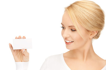 Image showing woman with business card