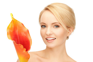 Image showing beautiful woman with calla flower