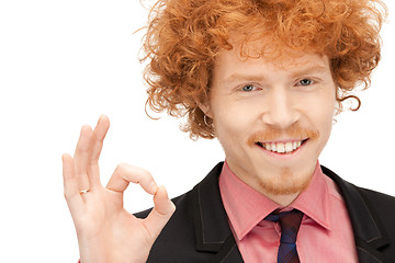 Image showing handsome man showing ok sign