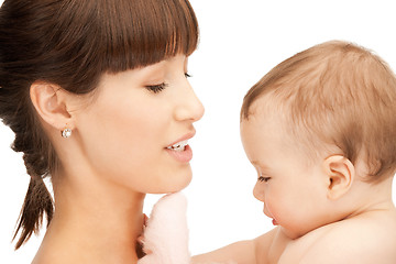 Image showing happy mother with adorable baby