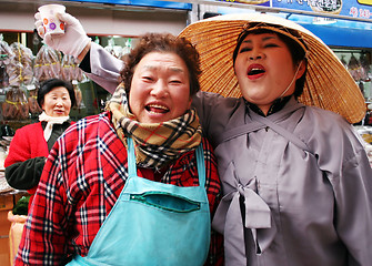 Image showing South Korean women celebrating Chinese New Year