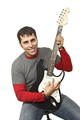 Image showing  Portrait of a man with guitar