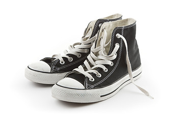 Image showing Pair of canvas sneakers isolated