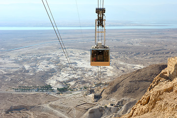 Image showing Cableway at Masada.