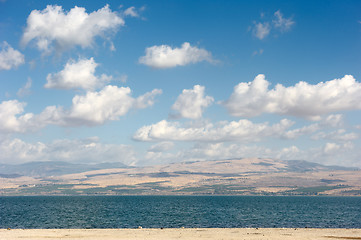 Image showing Lake Kinneret at dawn 