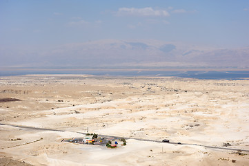 Image showing View of the Dead Sea valley