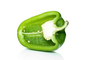 Image showing Half of green sweet pepper