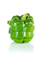 Image showing Sliced green sweet pepper