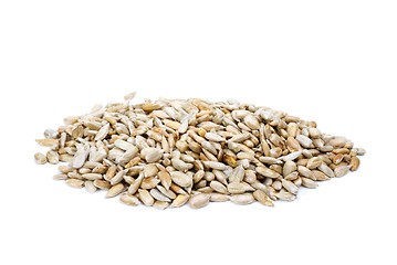 Image showing Some shelled roasted sunflower seeds